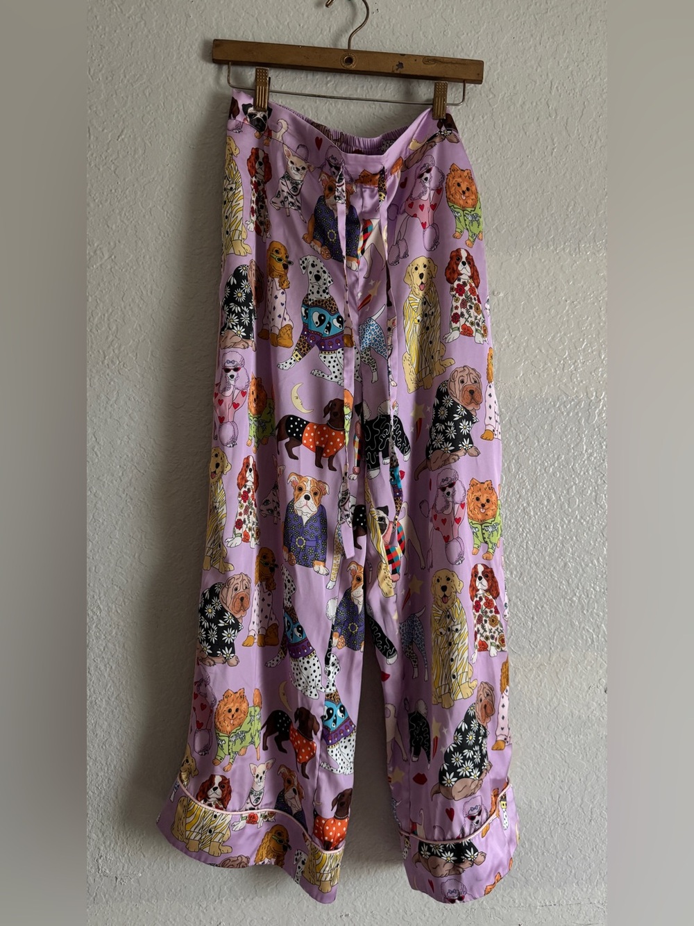 Karen Mabon Dog Print Lavender Pajama pants